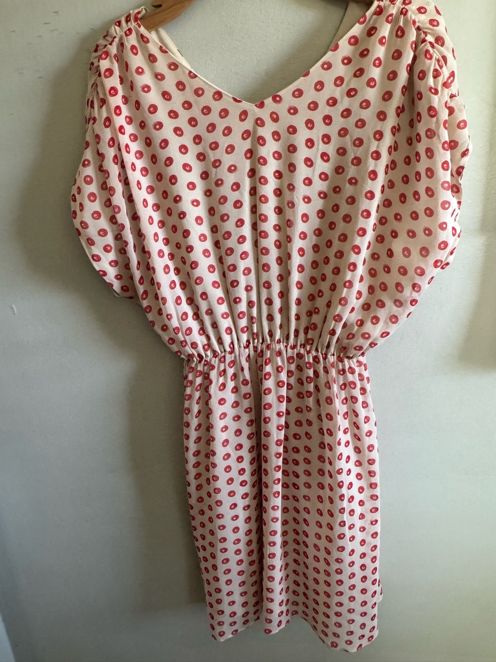 Anthropologie The Addison Story Red Silk Collecting Dots Dress sz medium - Picture 7 of 7